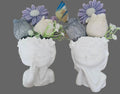 2 x Dreaming Resin Face Planter with Wax Melt Bouquet