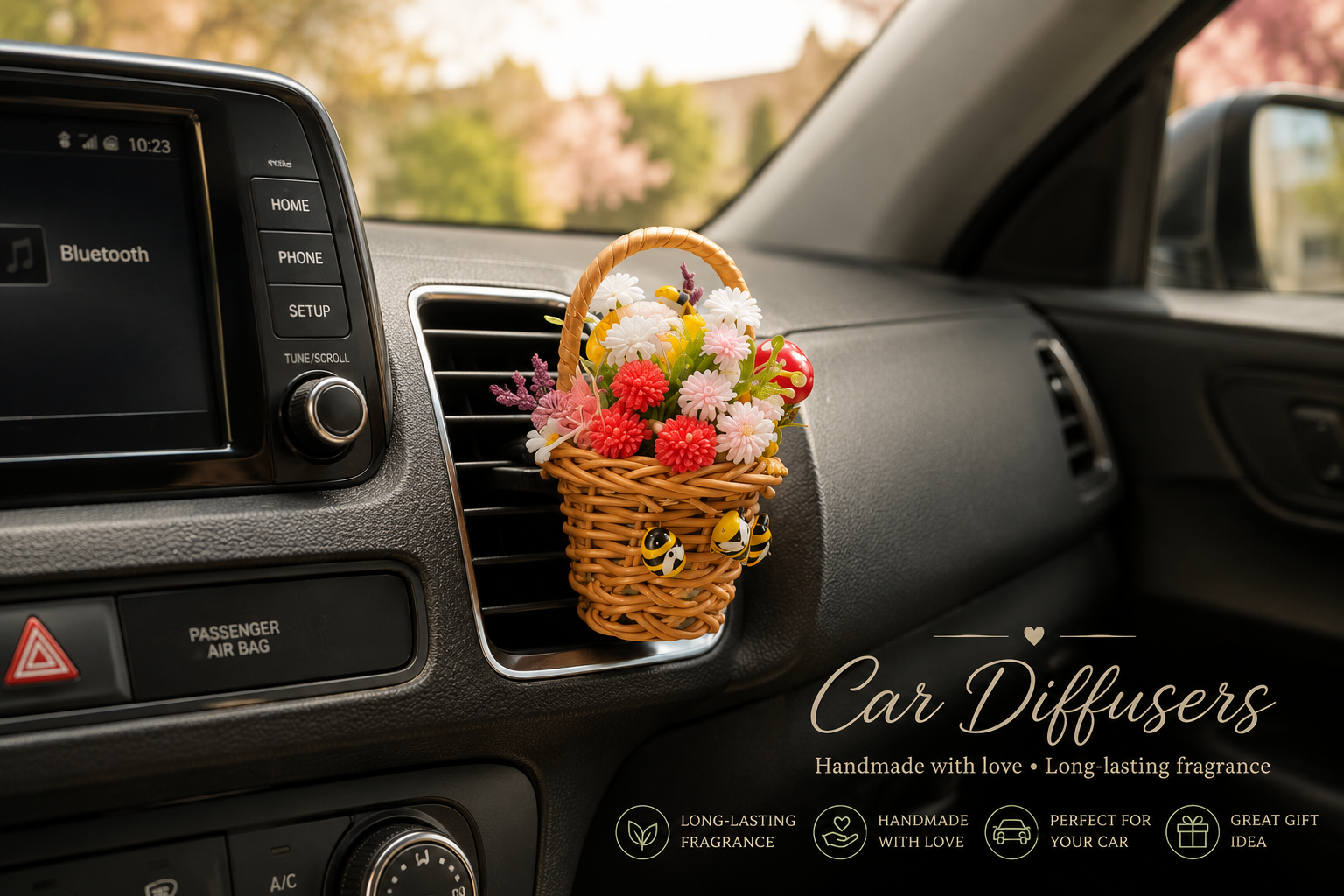 Handmade Basket Car Diffusers | Premium Car Fragrance | Ma's Melts