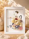Lady with Tea Cup Floral Framed Wax Melt Art